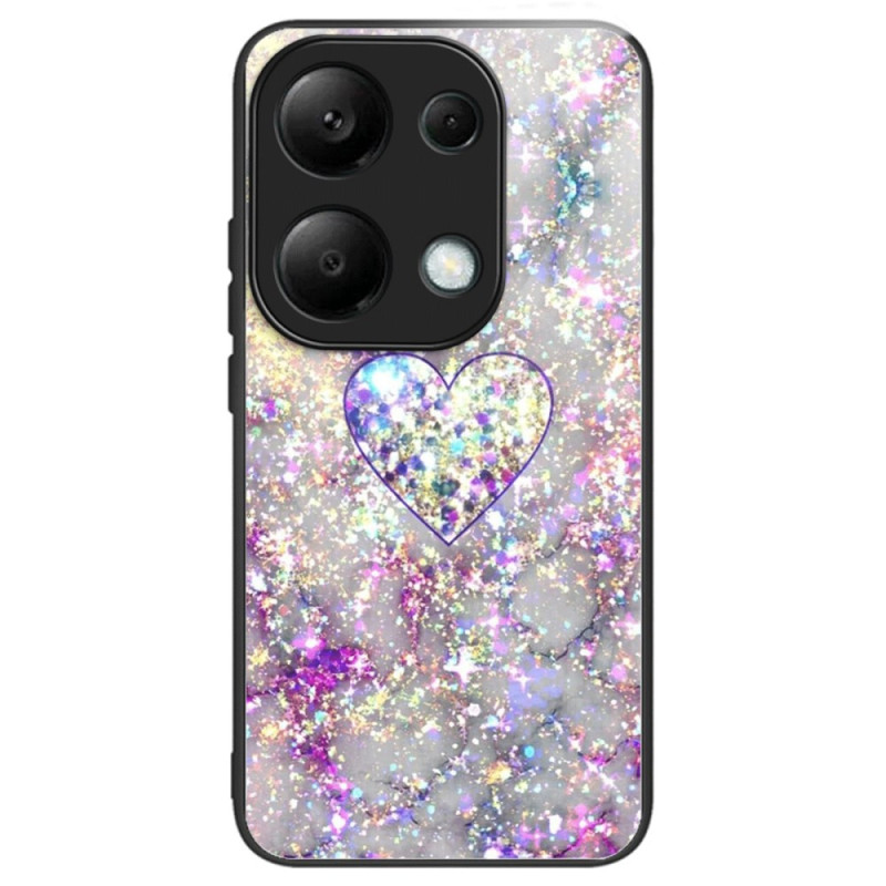 Xiaomi Redmi Note 13 Pro 4G / Poco M6 Pro 4G Case Tempered Glass Heart Glitter