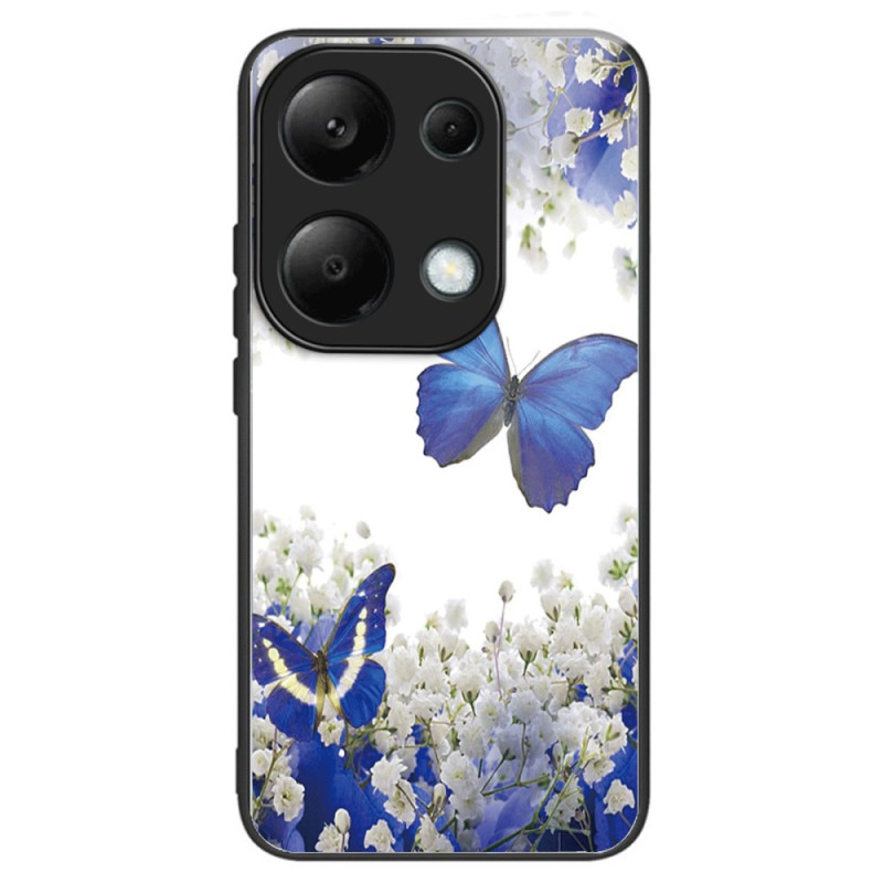 Xiaomi Redmi Note 13 Pro 4G / Poco M6 Pro 4G Hard Glass Case Blue Butterflies