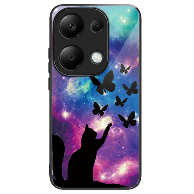 Xiaomi Redmi Note 13 Pro 4G / Poco M6 Pro 4G Tempered Glass Case Cat and Butterflies