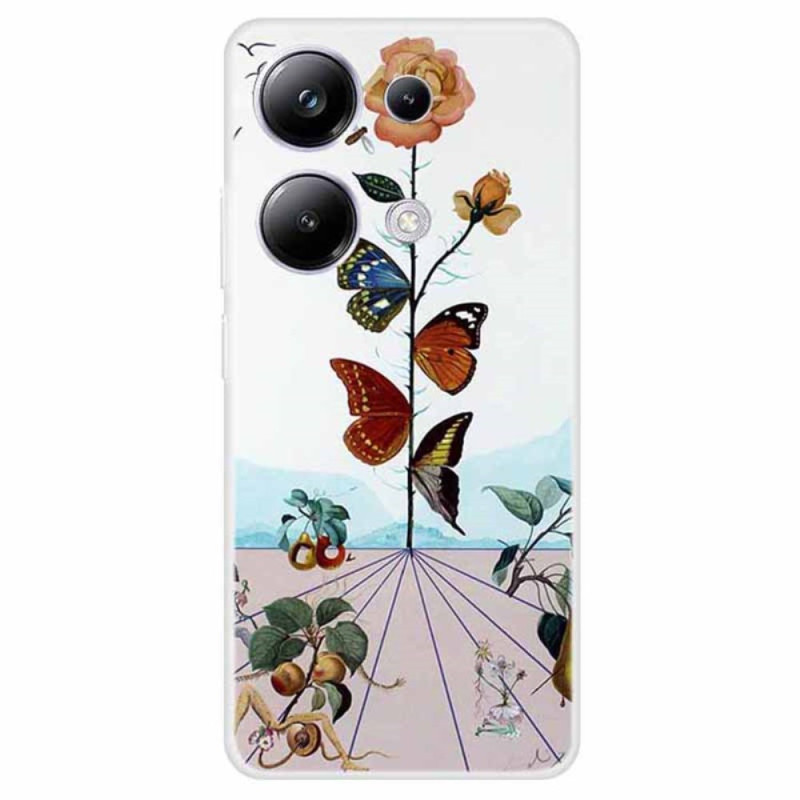 Xiaomi Redmi Note 13 Pro 4G / Poco M6 Pro 4G Case Butterfly Flowers