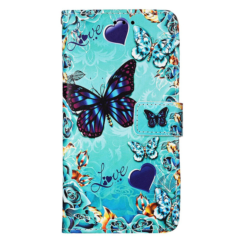 Case Xiaomi Redmi Note 13 Pro 4G / Poco M6 Pro 4G Butterflies and Hearts with Strap