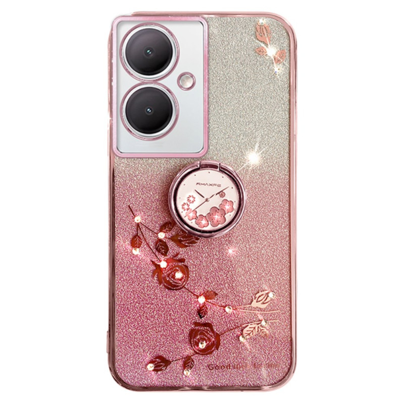 Case Oppo A79 5G Support Flowers and Strass