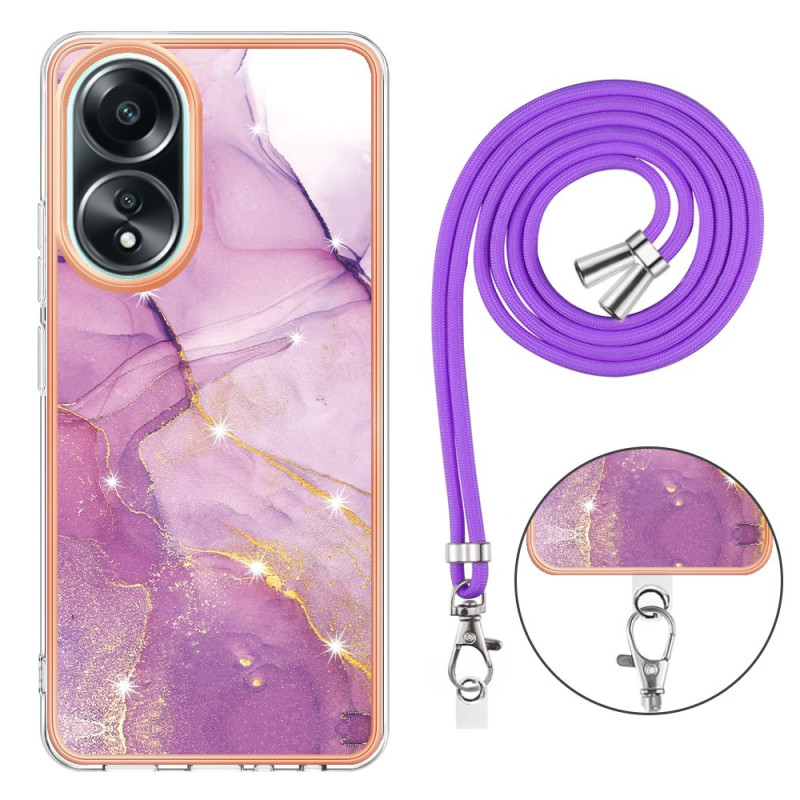 Oppo A58 Marble Pattern Drawstring Case