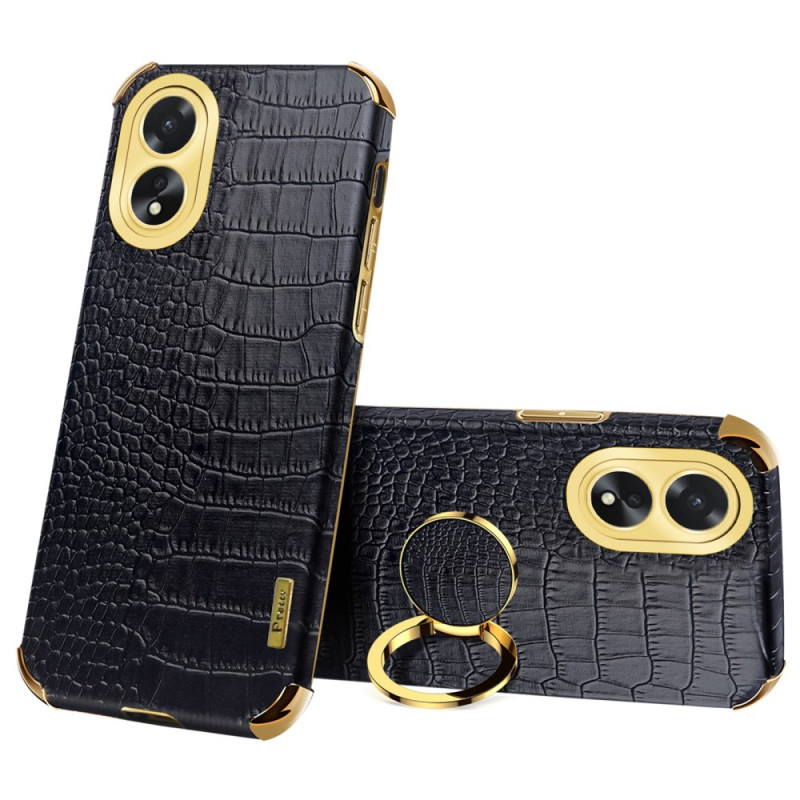 Case Oppo A38 4G Support Ring and Crocodile Texture