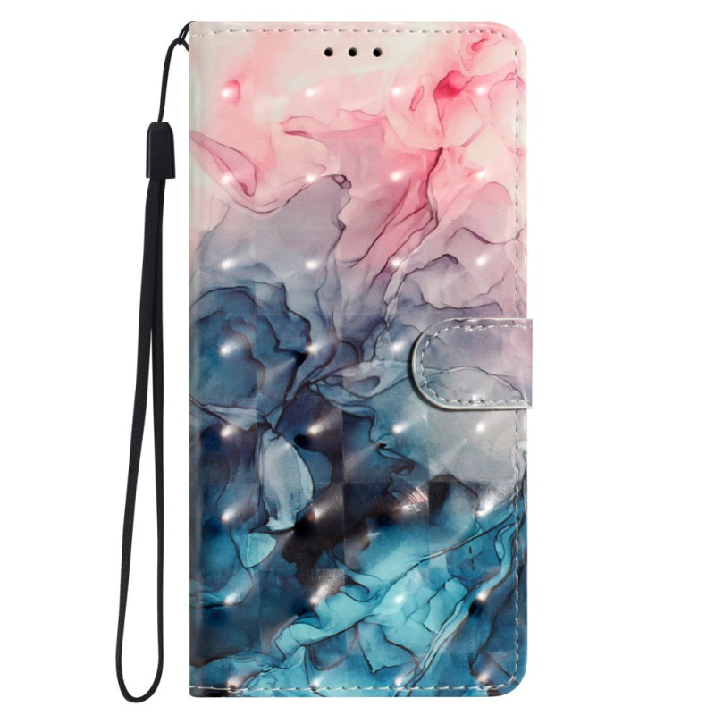 Cover Oppo A98 5G Marble Pink and Blue with Strap