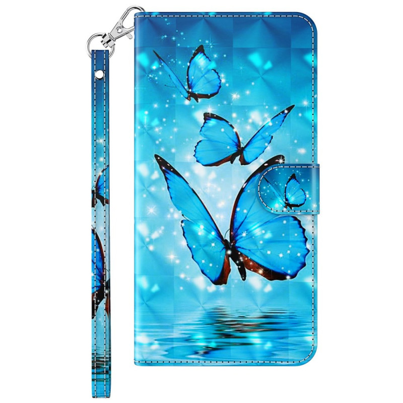 Oppo A17 / 17k Blue Butterflies Lanyard Case