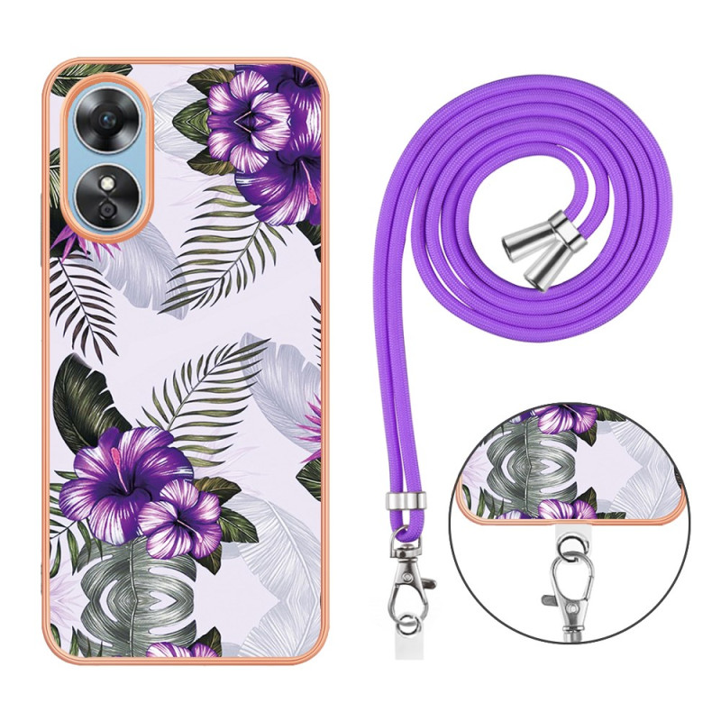 Oppo A17 String Case Flowers and Marble