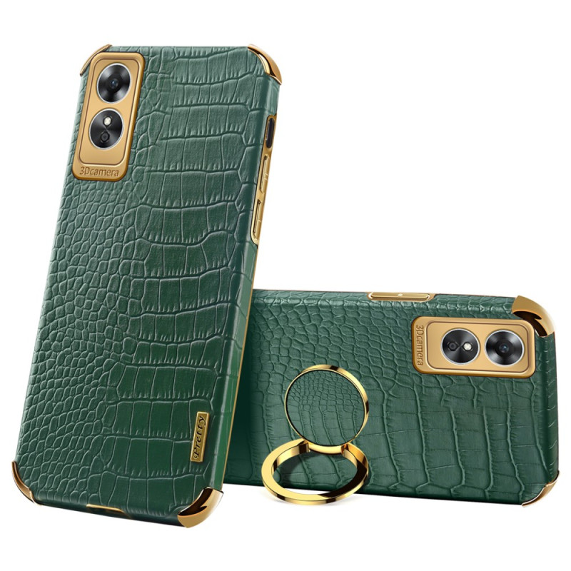 Oppo A17 Crocodile Style Case Support Ring