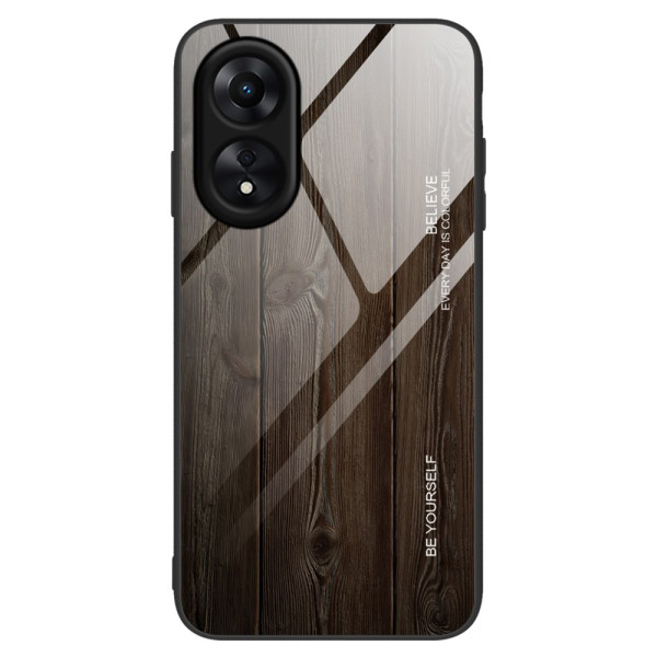 Oppo A17 / A17k Wooden Tempered Glass Case