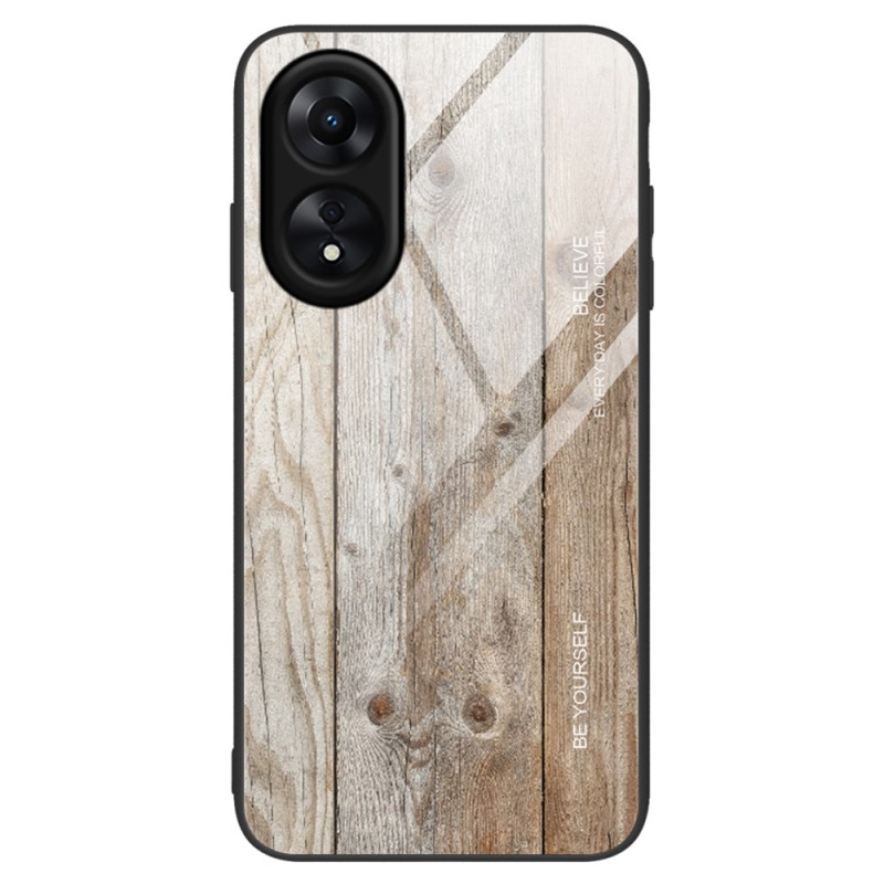 Oppo A17 / A17k Wooden Tempered Glass Case