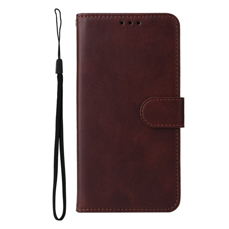 Case Oppo A17 Faux Leather Plain with Strap