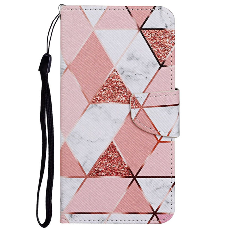 Oppo A96 Marble Pattern Lanyard Case