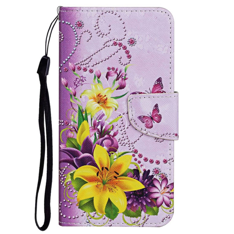 Oppo A96 Floral Print Lanyard Case
