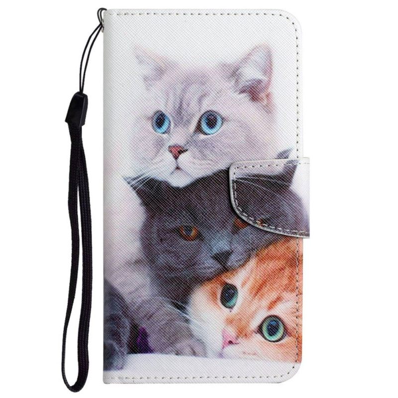 Oppo A96 Three Cats Strap Case