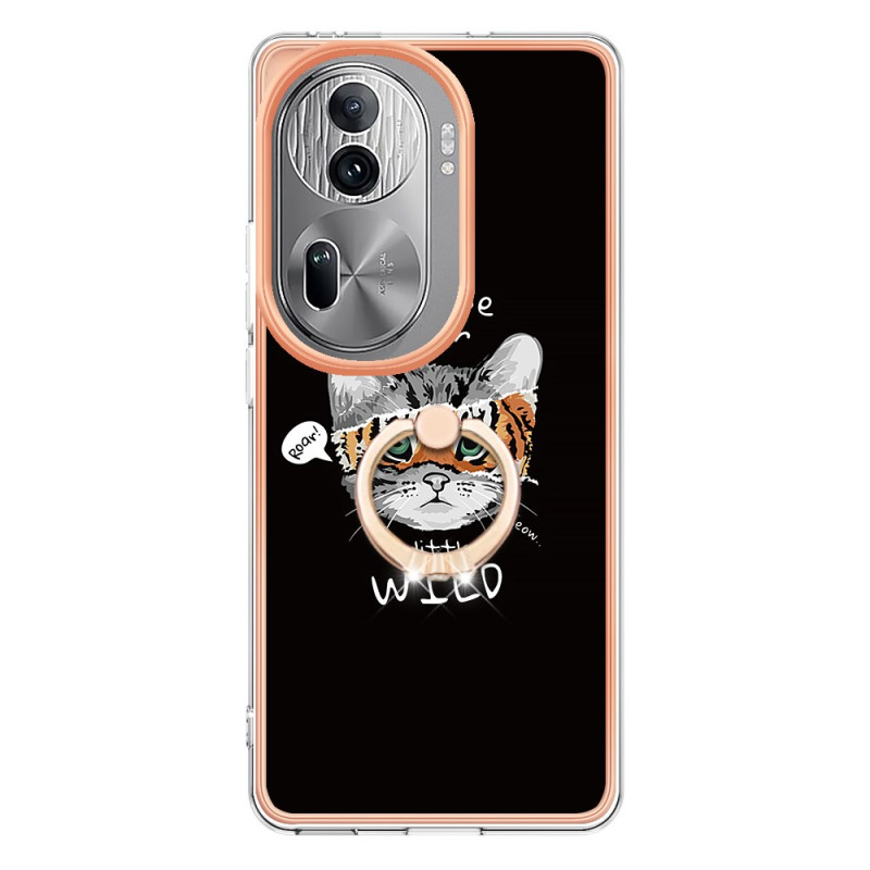 Oppo Reno 11 Pro 5G Case Support Ring Cat and Tiger Design
