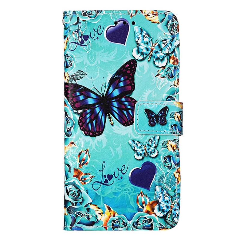 Case Oppo Reno11 5G Butterflies and Hearts with Strap