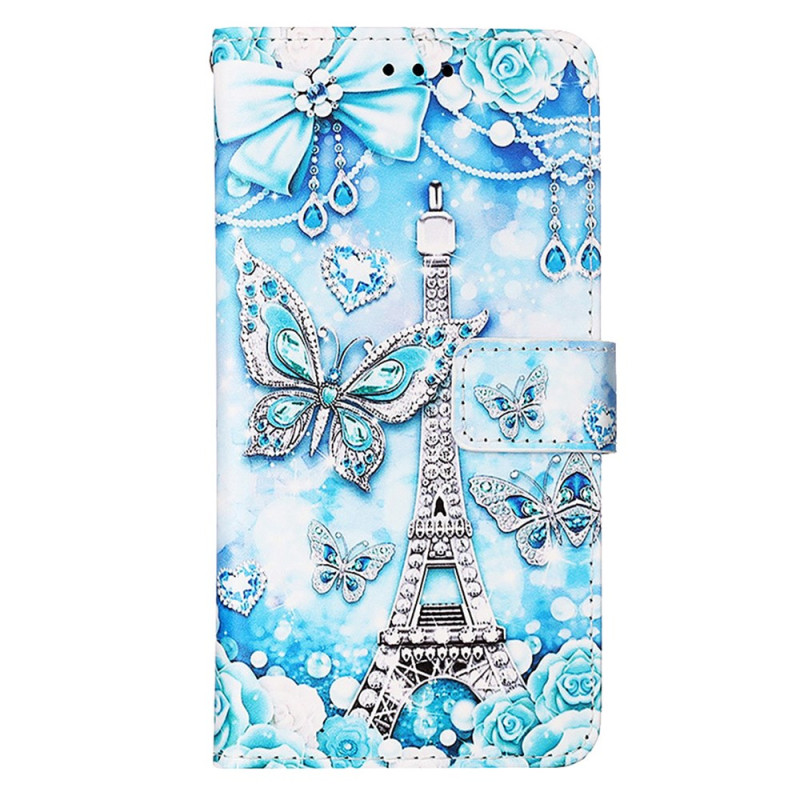 Oppo Reno 11 5G Eiffel Tower and Butterflies Strap Case