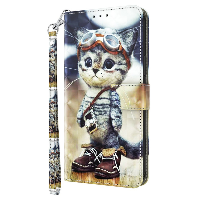 Xiaomi Redmi A3 Aviator Cat Strap Case