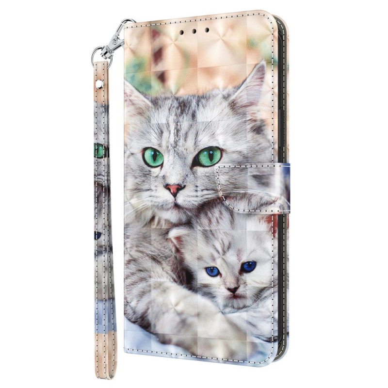 Xiaomi Redmi A3 Two Cats Strap Case