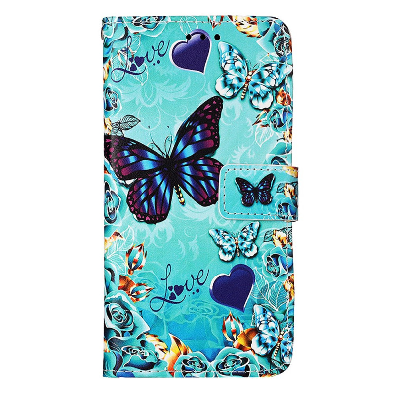 Xiaomi Redmi A3 Butterflies and Hearts Strap Case