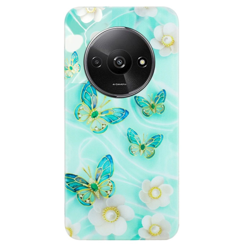 Xiaomi Redmi A3 Case Butterflies and Flowers