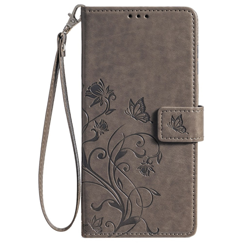 Cover Poco F6 Pro Butterflies and Flowers with Strap