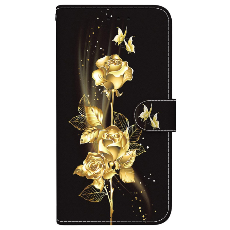 Oppo A60 Gold and Pink Butterfly Strap Case