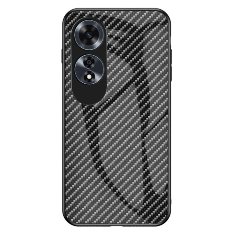 Oppo A60 Carbon Fibre Tempered Glass Case