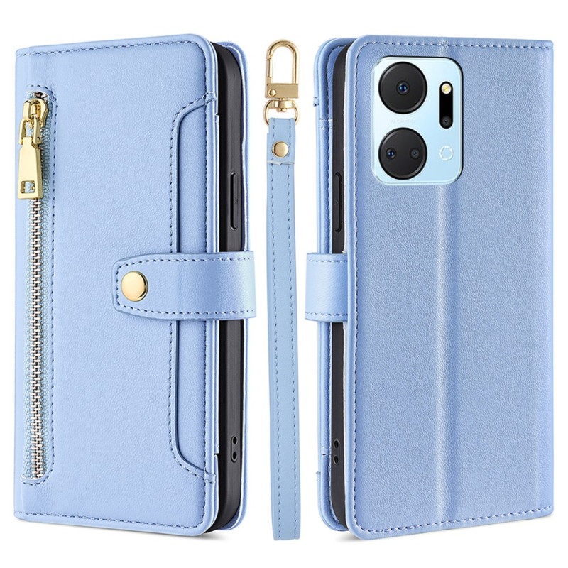 Honor X7a Wallet Lanyard and Shoulder Strap Case