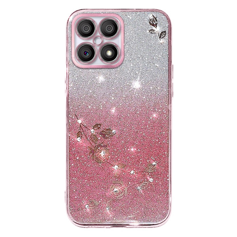 Honor X8 Flower and Rhinestone Case KADEM