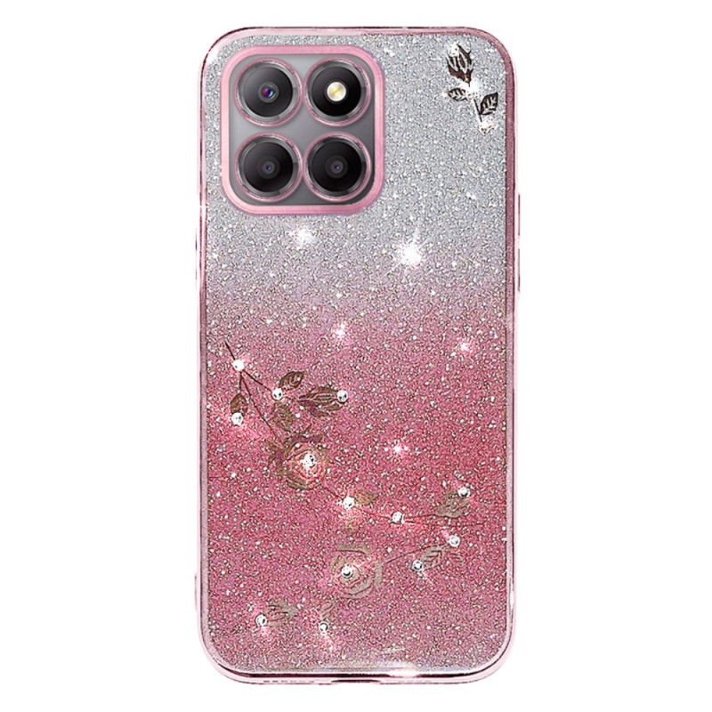 Honor X8 5G / 70 Lite Flower and Rhinestone Case KADEM