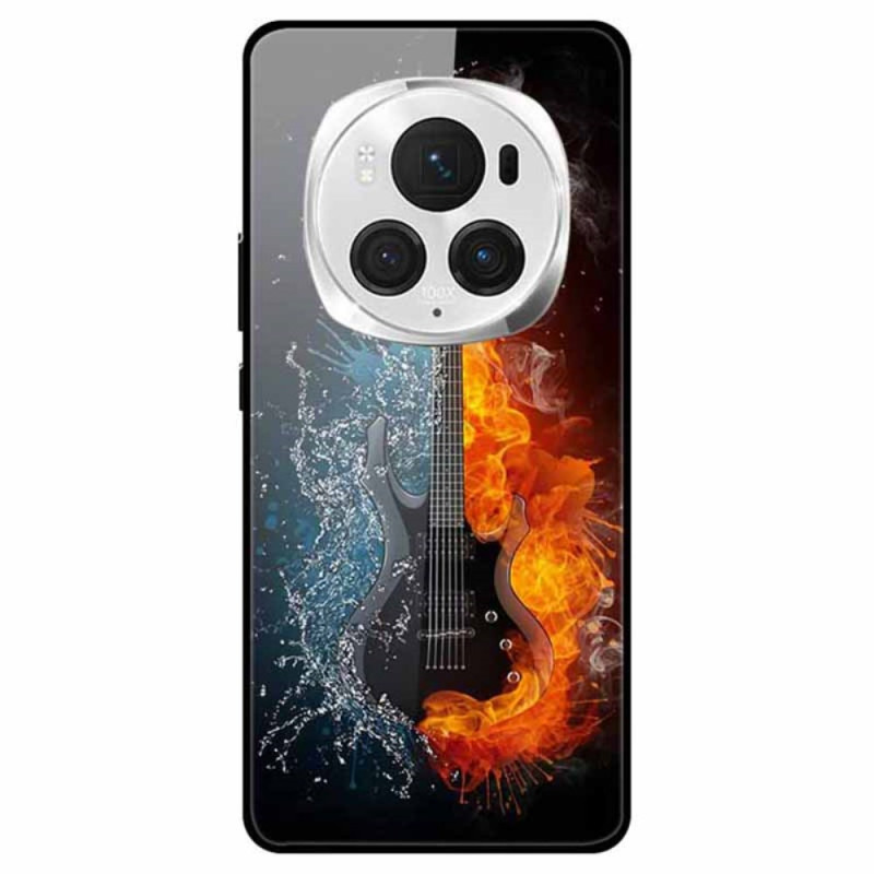 Honor Magic 6 Pro Case Tempered Glass Ice and Fire Guitar