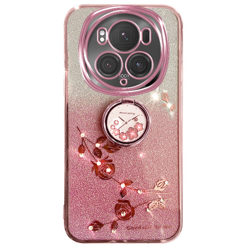 Honor Magic 6 Pro Case Flower and Strass Support Ring KADEM