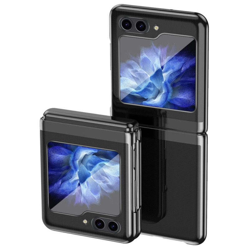 Samsung Galaxy Z Flip 6 Transparent and Metal Effect Design Case