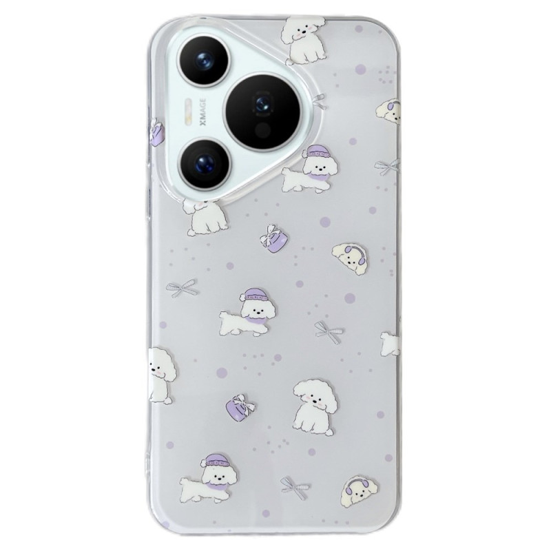 Huawei Pura 70 Dogs with Purple Hat Case