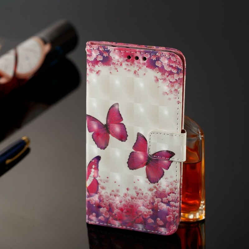 Case Samsung Galaxy A6 Red Butterflies 3D