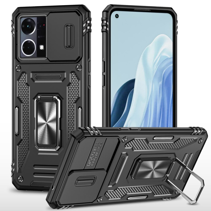 Oppo Reno 7 Case Sliding Lens Protection and Support Ring