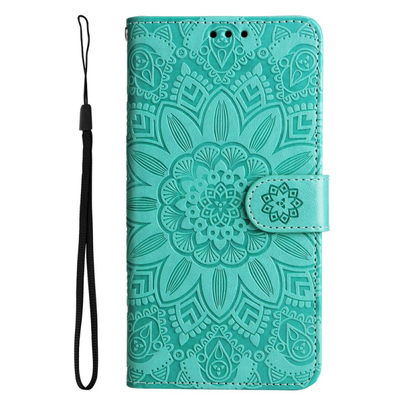 Case Oppo Reno 7 Sunflower pattern with strap