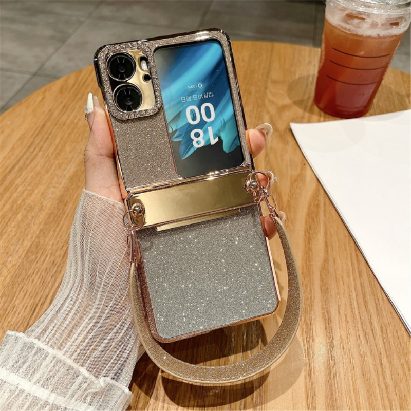 Oppo Find N2 Flip Glitter Case with Strap