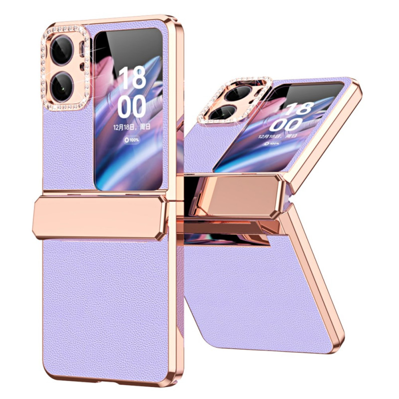 Oppo Find N2 Case Metal Effect and Faux Leather