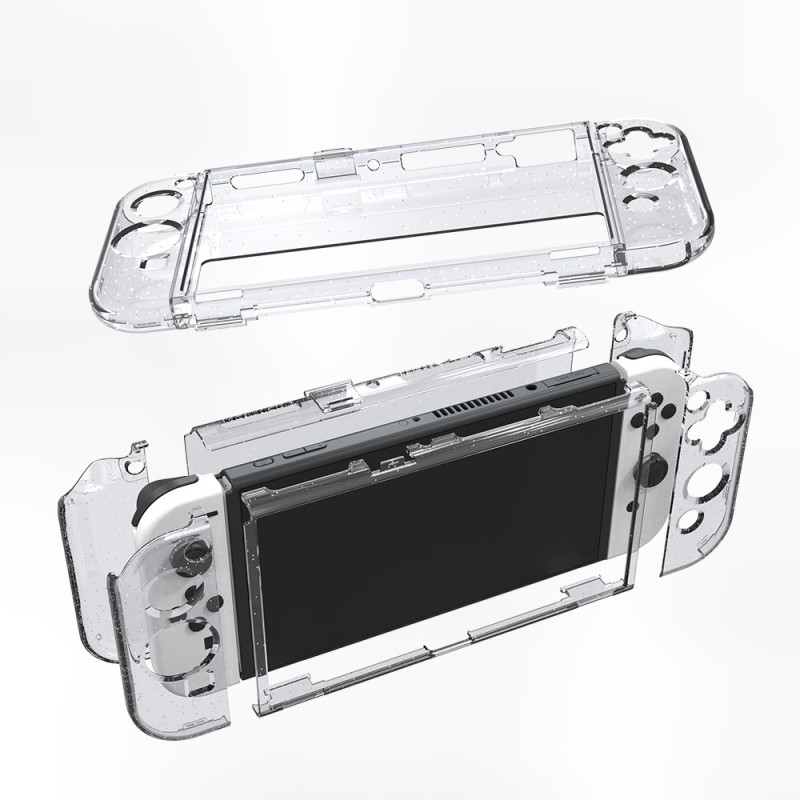 Nintendo Switch Transparent OLED Case with Glitter