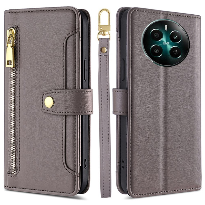 Case Realme 12 Plus 5G Wallet with Strap and Shoulder Strap