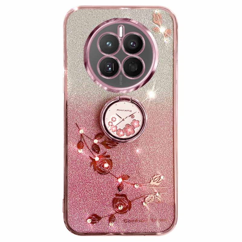 Cover Realme 12 Plus 5G Ring-Support Flowers and Strass KADEM