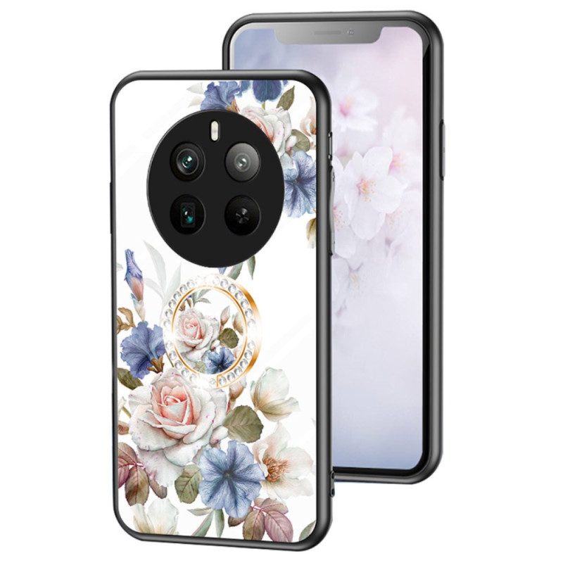 Case Realme 12 Pro 5G / 12 Pro Plus 5G Tempered Glass Floral Support Ring