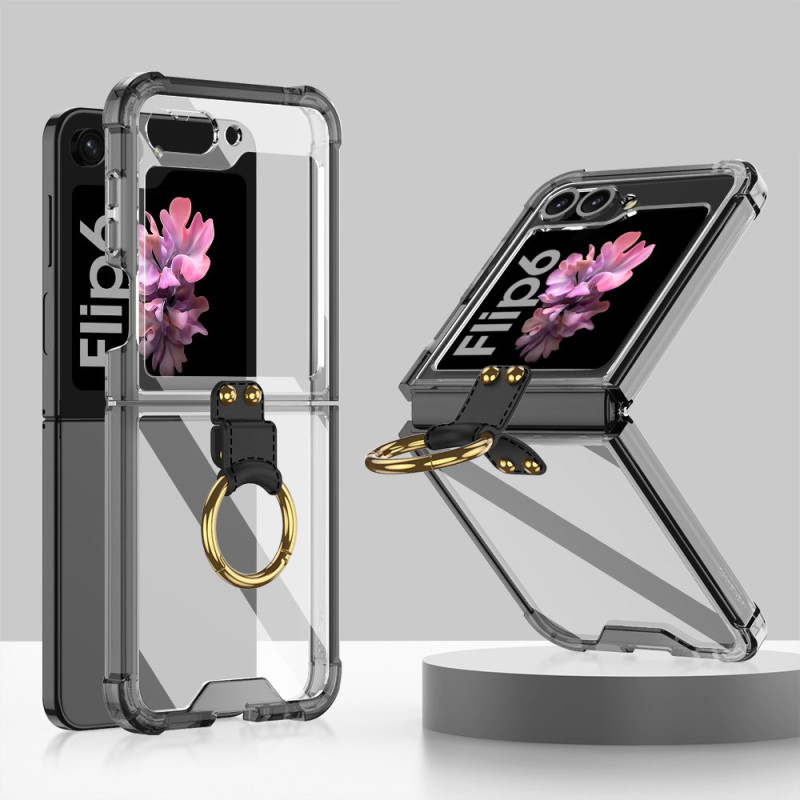 Samsung Galaxy Z Flip 6 Transparent Case GKK Support Ring