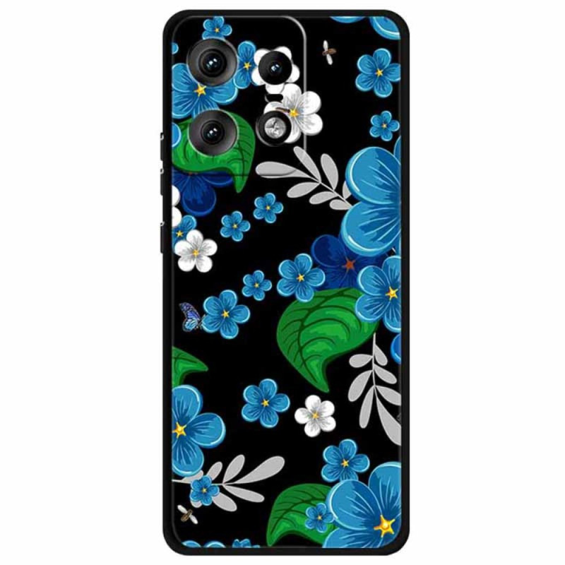 Cover Motorola Edge 50 Pro Blue Flowers