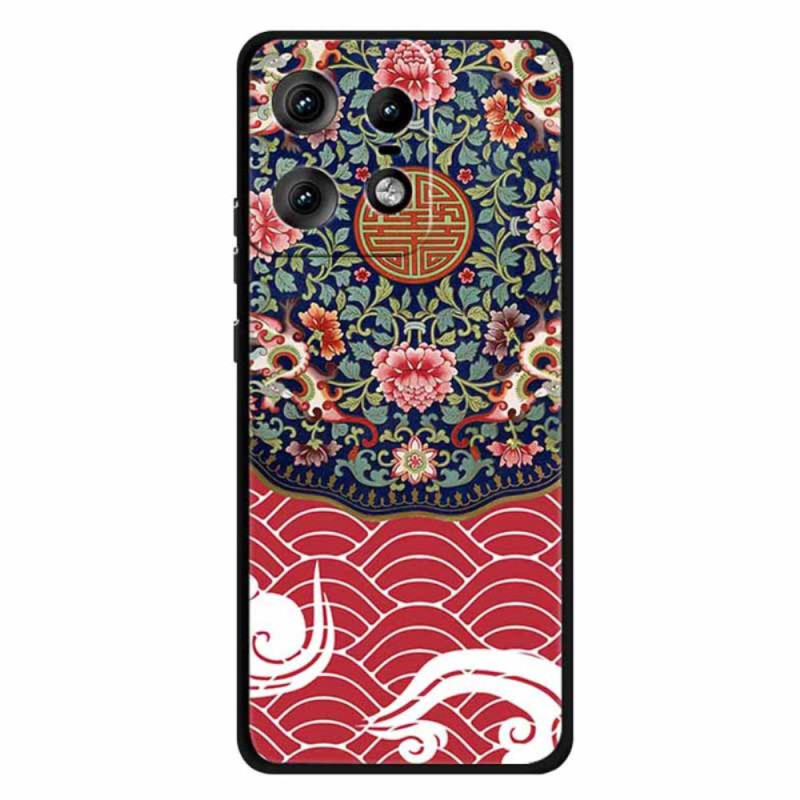 Cover Motorola Edge 50 Pro Floral Cluster and Dragon