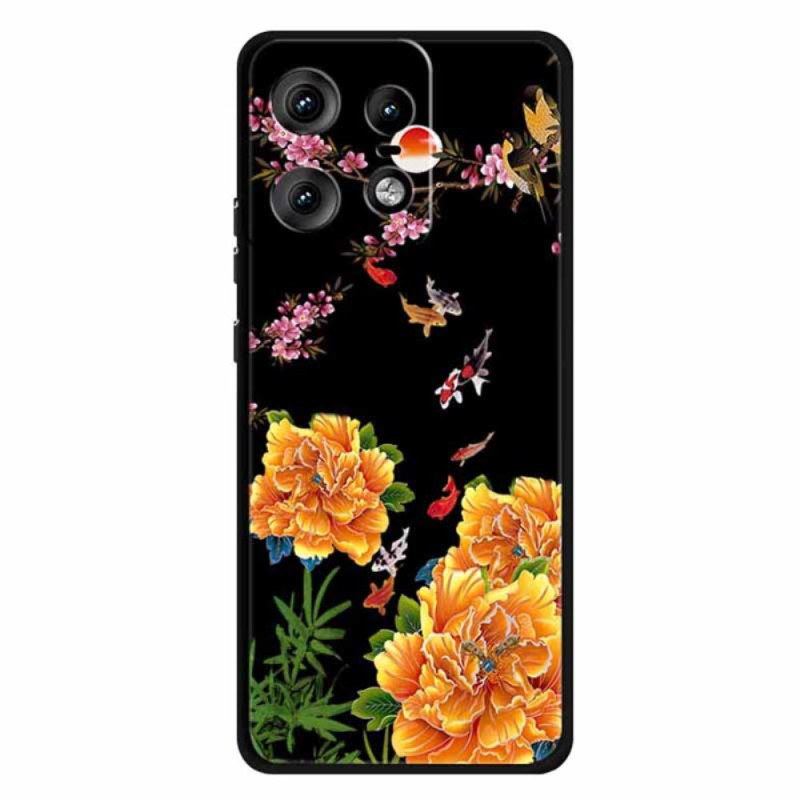 Cover Motorola Edge 50 Pro Flowers and Fishes