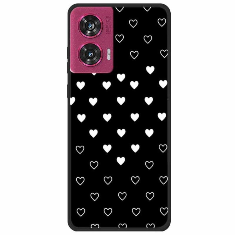 Cover Motorola Edge 50 Fusion White Hearts