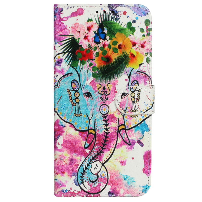 Case iPhone 16 Flowered Elephant with Strap